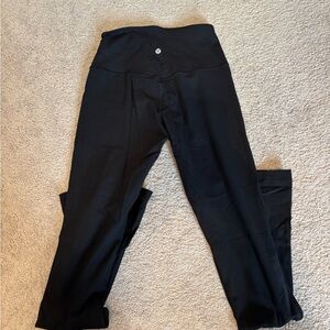 Black Align Lululemon ribbed mini flare leggings